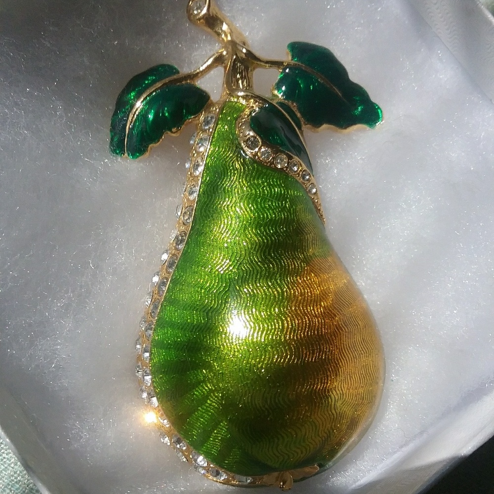 Large Berebi Pear Enamel Brooch - Picture 4 of 8